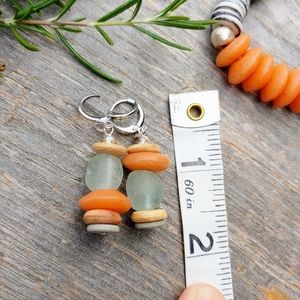 African Recycled Glass & Wood Earrings - Issabeau Jewelry